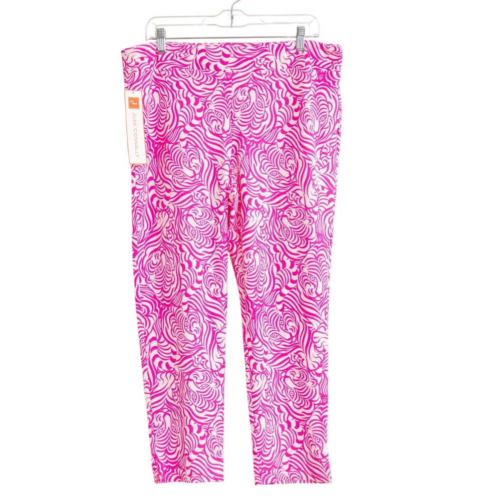 Jude Connally NWT Lucia Hot Pink Tigers Ankle Pants XL BarbieCore Maximalist